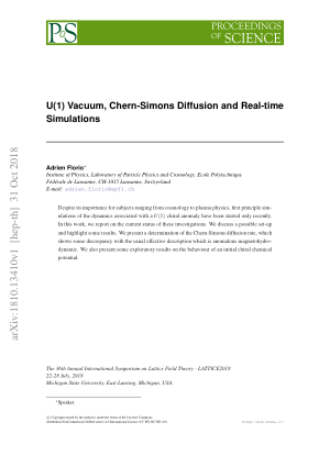 U 1 vacuum, Chern-Simons diffusion and real-time simulations
