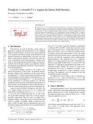 TempLat: a versatile C engine for lattice field theories